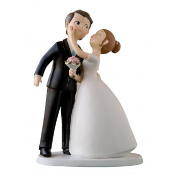Figura tarta boda personalizada beso muñecos pastel