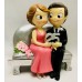 Figura tarta bodas de plata GRABADA 25 aniversario PERSONALIZADA muñecos pastel
