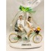 Figuras de boda novios bicicleta tarta muñecos pastel
