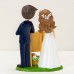 Figura tarta boda novios SIGUIENTES grabada pizarra regalo amigos muñecos pastel