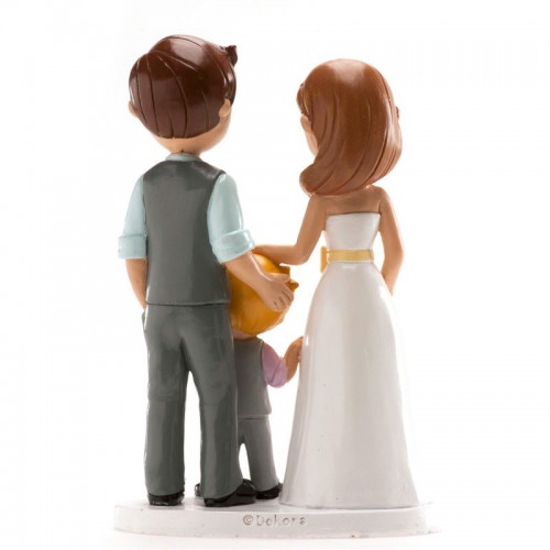 Figuras tarta boda novios con HIJO muñeco pastel