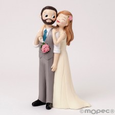 Figura tarta novios boda GRABADA barba 841 muñecos