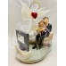 Figura tarta boda novios WEDFLIX grabada muñecos pastel originales