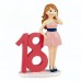 Figura para tarta 18 años GRABADA niña muñeco pastel cumpleaños