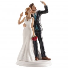 Figuras de boda novios selfie tarta muñecos pastel