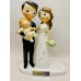 Figura tarta boda novios con niño o niña BEBÉ muñeco pastel