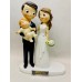 Figura tarta boda novios con niño o niña BEBÉ muñeco pastel