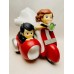 Figura boda graciosa novios en moto GRABADA tarta muñecos pastel