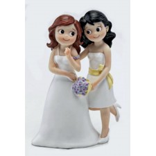 Figuras tarta boda chicas GRABADA muñeco novias