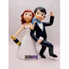 Figura boda PERSONALIZADA muñecos graciosos champán