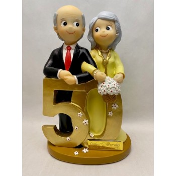 Figura tarta para 50 aniversario pastel bodas de oro PERSONALIZADAS muñeco
