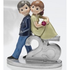 Figurita novios tarta 25 aniversario GRABADA muñecos bodas de plata