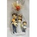 Figura tarta boda novios con dos hijos BEBÉ E HIJO muñecos