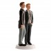 Figura boda gay tarta novios chicos elegantes GRABADA muñecos