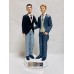 Figura boda gay tarta novios chicos elegantes GRABADA muñecos