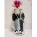 Figura boda gay tarta novios chicos elegantes GRABADA muñecos