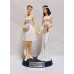 Figura boda lesbianas tarta novias chicas elegantes GRABADA muñecos