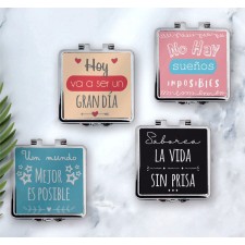 Espejitos baratos con frases para invitadas boda