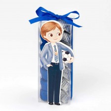 Estuche 12 bombones comunión niño fútbol para invitados