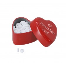 Cajita corazón con caramelos de menta PERSONALIZADA
