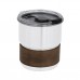 Vaso café de acero inox. y madera