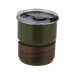 Vaso café de acero inox. y madera