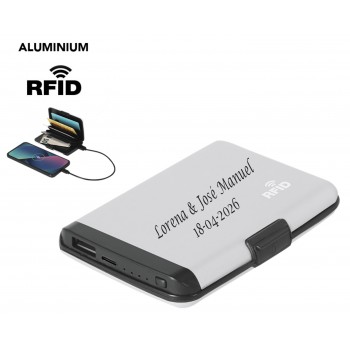 Power Bank y Tarjetero GRABADO para invitados
