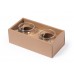 Tazas café doble cristal + posavasos bambú