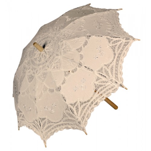 parasol de encaje bordado BEIGE para novia