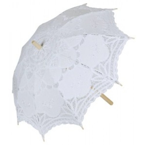 Sombrilla parasol de bordado BLANCO para novia