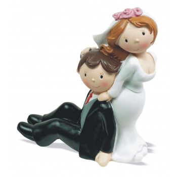Figuras para boda novio sentado Grabada muñecos tarta