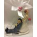 Figura tarta novios a rastras Grabada boda muñecos